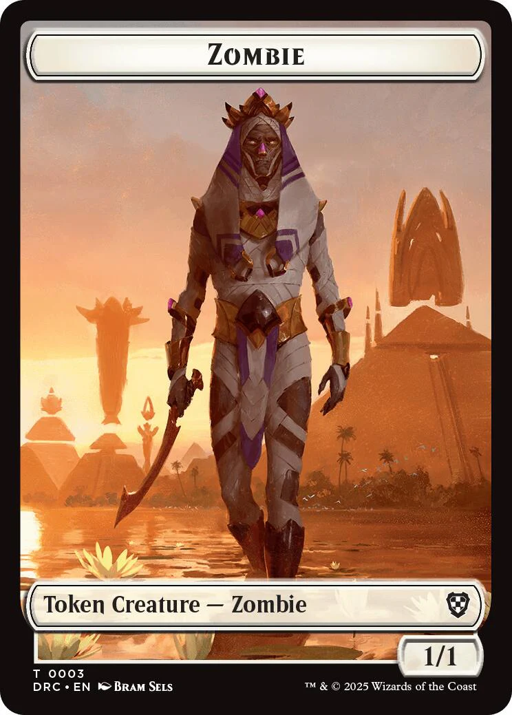 Angel of Sanctions // Zombie (0003) Double-Sided Token [Aetherdrift Commander Tokens] - Image 2