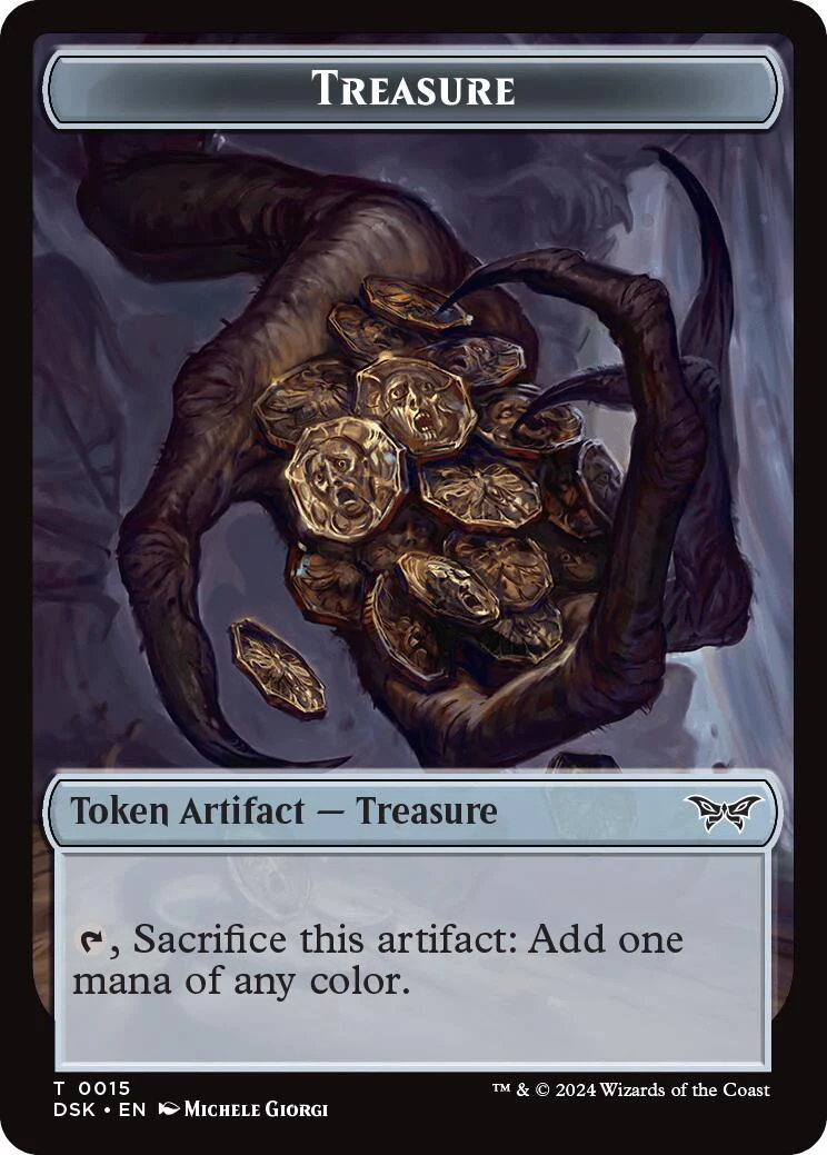 Angel // Treasure Double-Sided Token [Duskmourn: House of Horror Commander Tokens] - Image 2