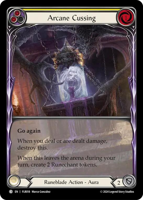 Arcane Cussing (Yellow) [FLR018] (Rosetta Florian Blitz Deck) - Image 2