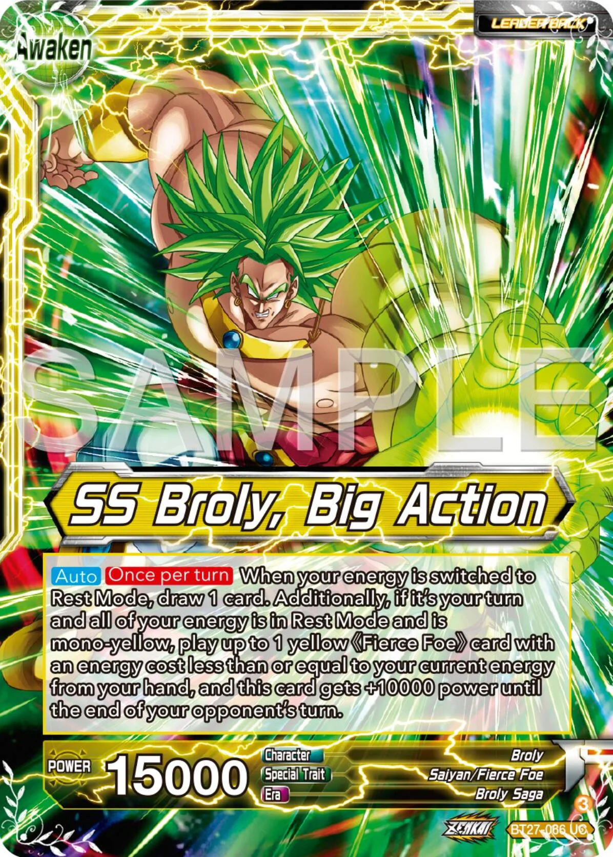 Broly // SS Broly, Big Action (BT27-066) [History of Z] - Image 2