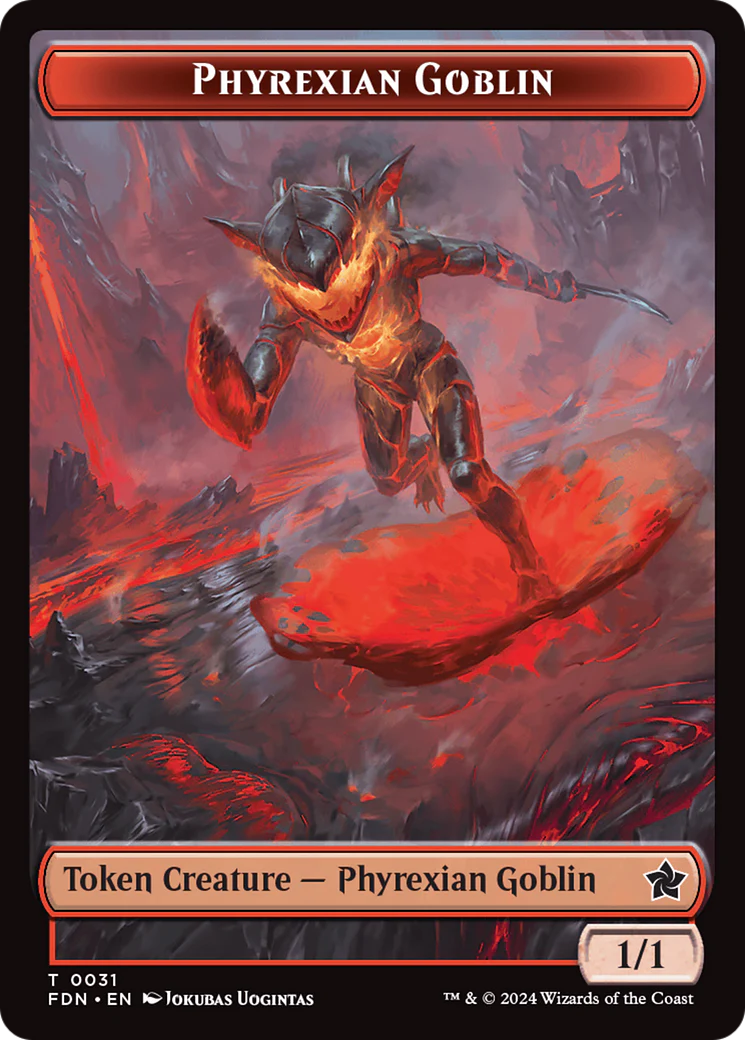 Cat (0027) // Phyrexian Goblin Double-Sided Token [Foundations Tokens] - Image 2