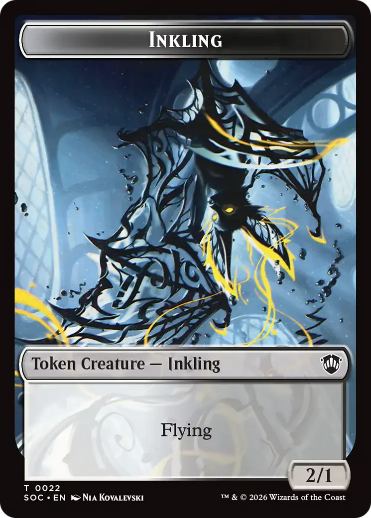 Cat // Inkling (0022) Double-Sided Token [Secrets of Strixhaven Commander Tokens] - Image 2