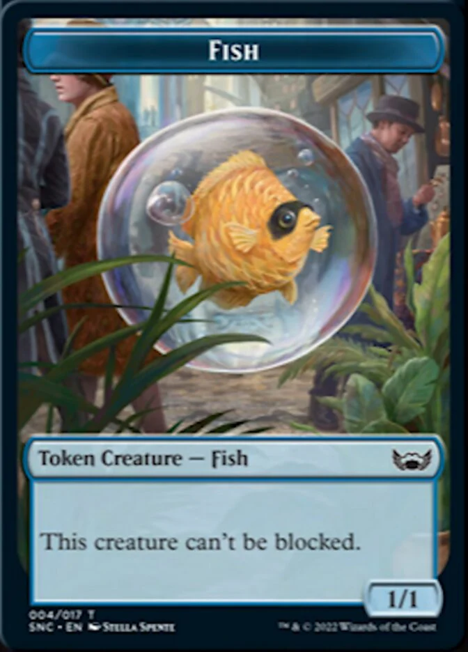 Clue // Fish Double-Sided Token [Streets of New Capenna Commander Tokens] - Image 2