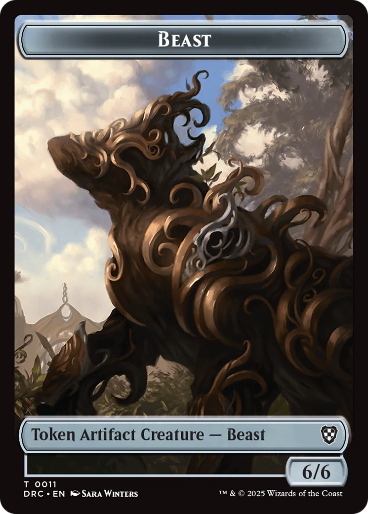 Construct // Beast (0011) Double-Sided Token [Aetherdrift Commander Tokens] - Image 2