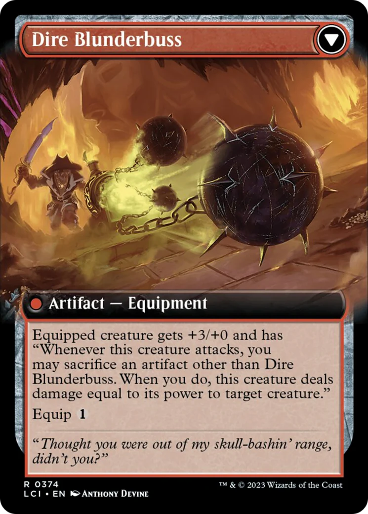 Dire Flail (Extended Art) [The Lost Caverns of Ixalan] - Image 2
