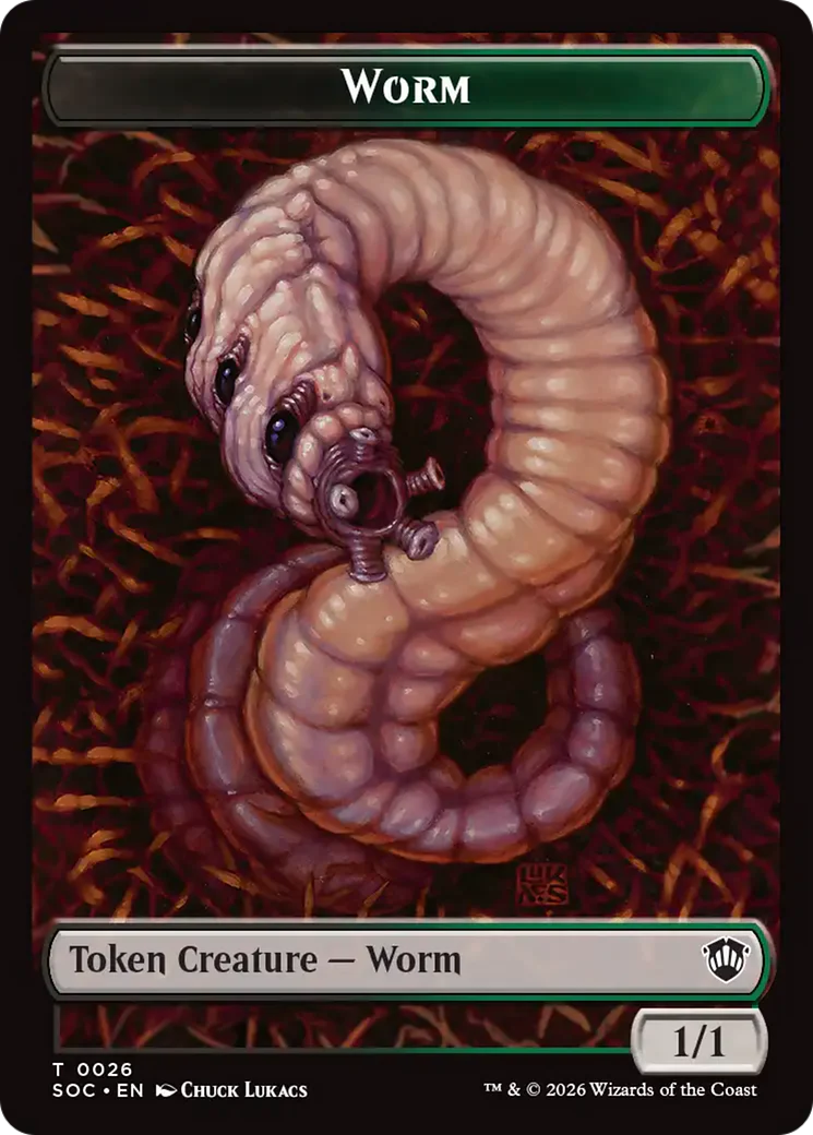 Eldrazi Spawn // Worm Double-Sided Token [Secrets of Strixhaven Commander Tokens] - Image 2