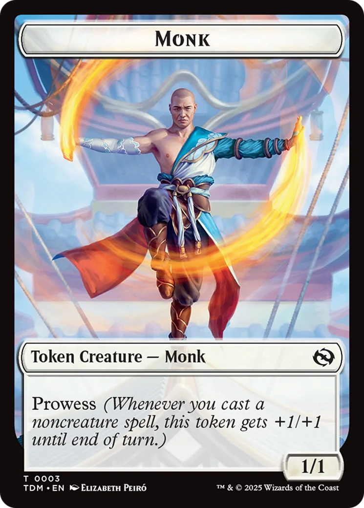 Elemental (0027) // Monk Double-Sided Token [Tarkir: Dragonstorm Commander Tokens] - Image 2