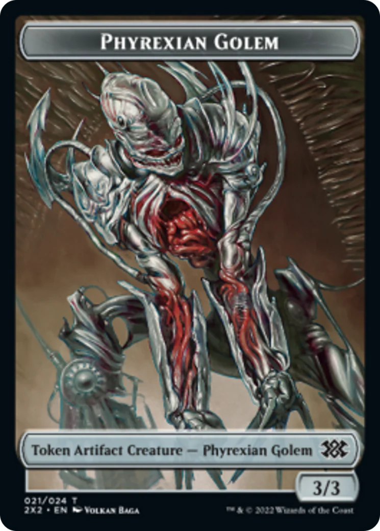 Elemental // Phyrexian Golem Double-Sided Token [Double Masters 2022 Tokens] - Image 2
