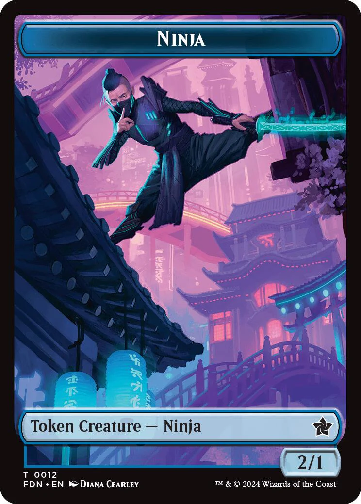 Emblem - Kaito, Cunning Infiltrator // Ninja Doubled-Sided Token [Foundations Tokens] - Image 2