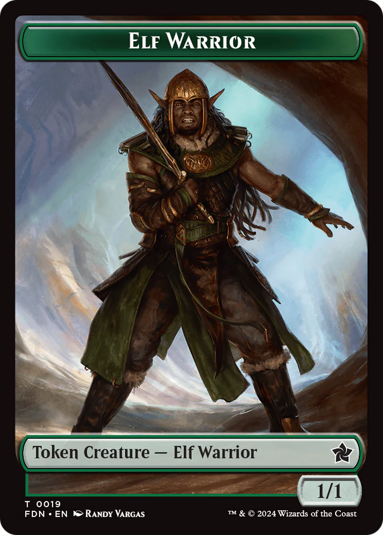 Emblem - Vivien Reid // Elf Warrior Double-Sided Token [Foundations Tokens] - Image 2