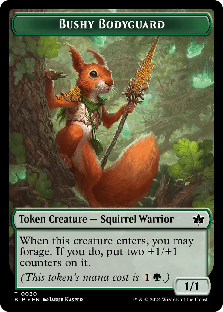 Food // Bushy Bodyguard Double-Sided Token [Bloomburrow Tokens] - Image 2