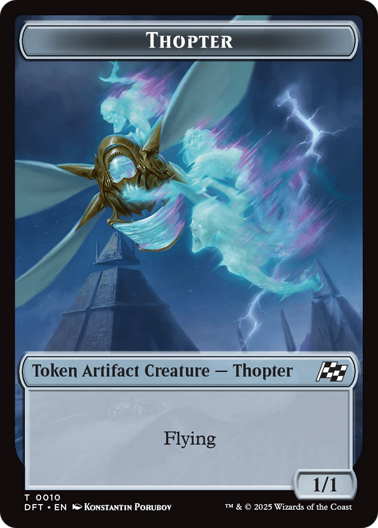 Golem (0014) // Thopter (0010) Double-Sided Token [Aetherdrift Commander Tokens] - Image 2