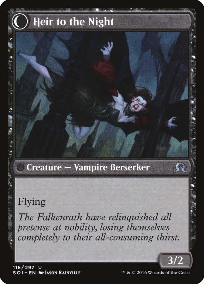 Heir of Falkenrath // Heir to the Night [Shadows over Innistrad] - Image 2