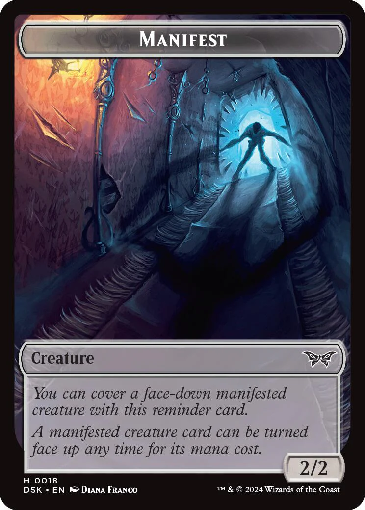 Horror // Manifest Double-Sided Token [Duskmourn: House of Horror Tokens] - Image 2