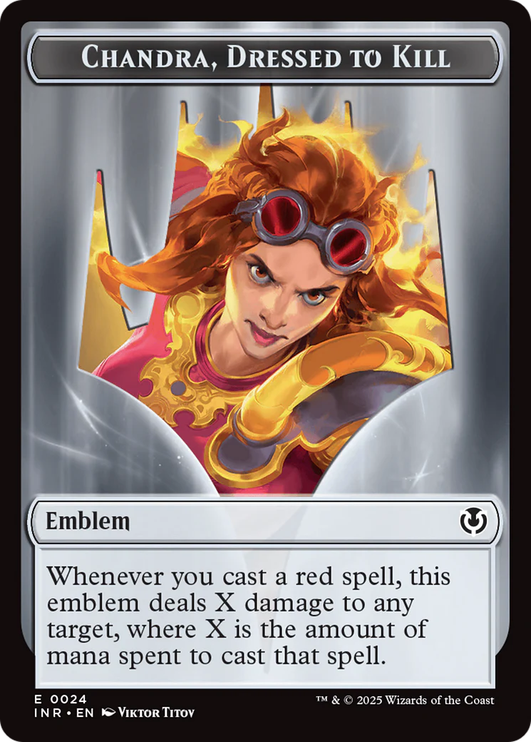 Human (0014) // Emblem - Chandra, Dressed to Kill Double-Sided Token [Innistrad Remastered Tokens] - Image 2