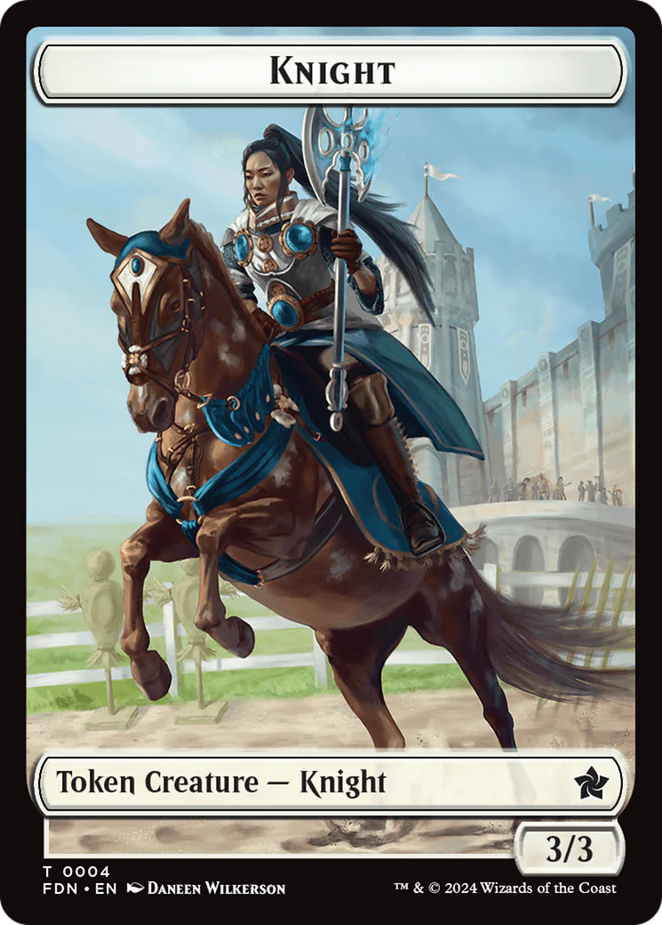 Human // Knight Double-Sided Token [Foundations Tokens] - Image 2