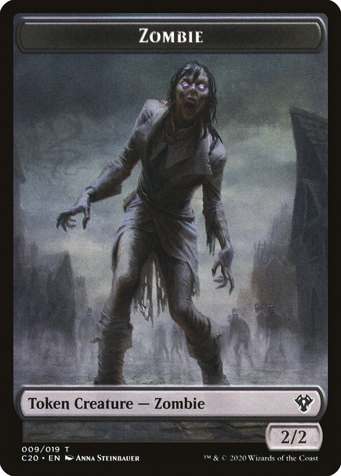 Human Soldier (004) // Zombie Double-Sided Token [Commander 2020 Tokens] - Image 2