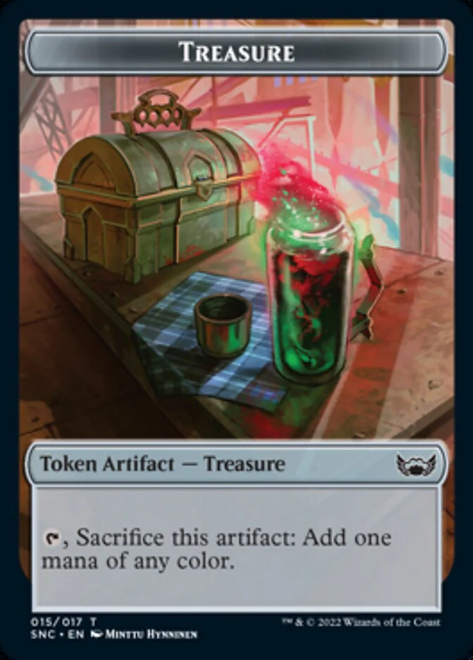 Ooze (025) // Treasure (015) Double-Sided Token [Streets of New Capenna Commander Tokens] - Image 2