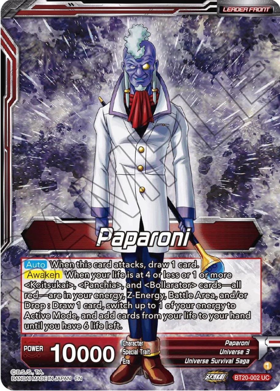 Paparoni // Warriors of Universe 3, United as One (BT20-002) [Power Absorbed] - Image 2