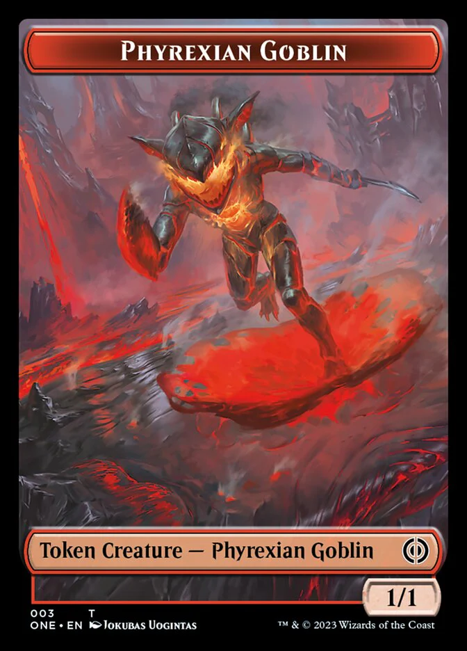 Phyrexian Mite (011) // Phyrexian Goblin Double-Sided Token [Phyrexia: All Will Be One Tokens] - Image 2