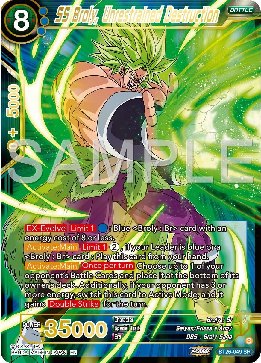 SS Broly, Unrestrained Destruction (BT26-049) [Ultimate Advent] - Image 2