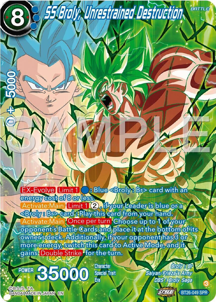 SS Broly, Unrestrained Destruction (SPR) (BT26-049) [Ultimate Advent] - Image 2