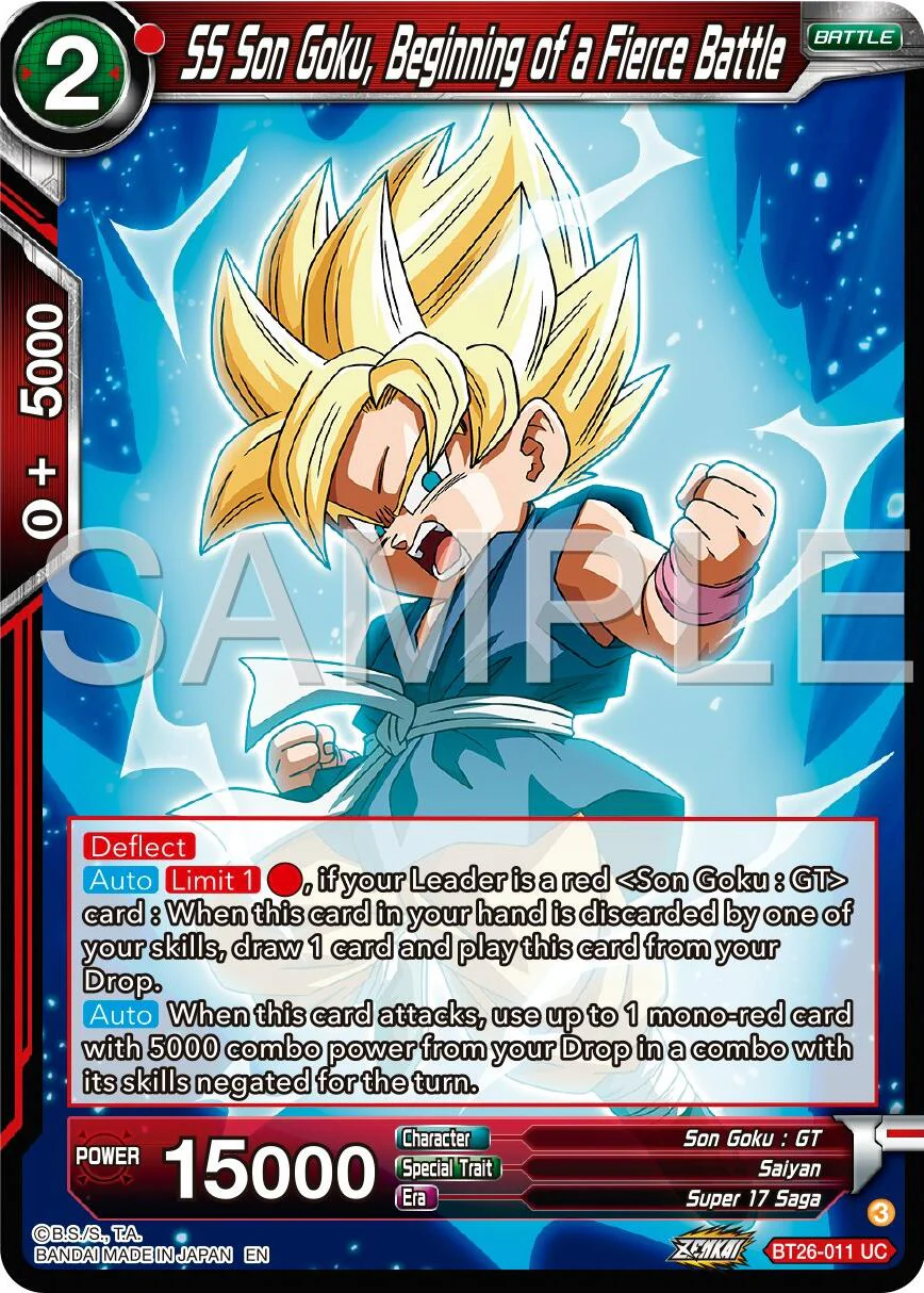 SS Son Goku, Beginning of a Fierce Battle (BT26-011) [Ultimate Advent] - Image 2