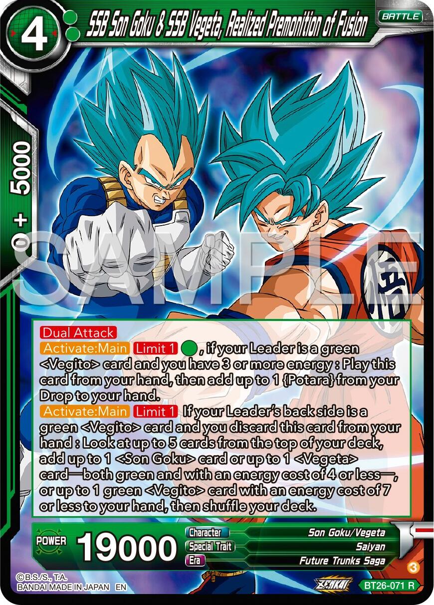 SSB Son Goku & SSB Vegeta, Realized Premonition of Fusion (BT26-071) [Ultimate Advent] - Image 2