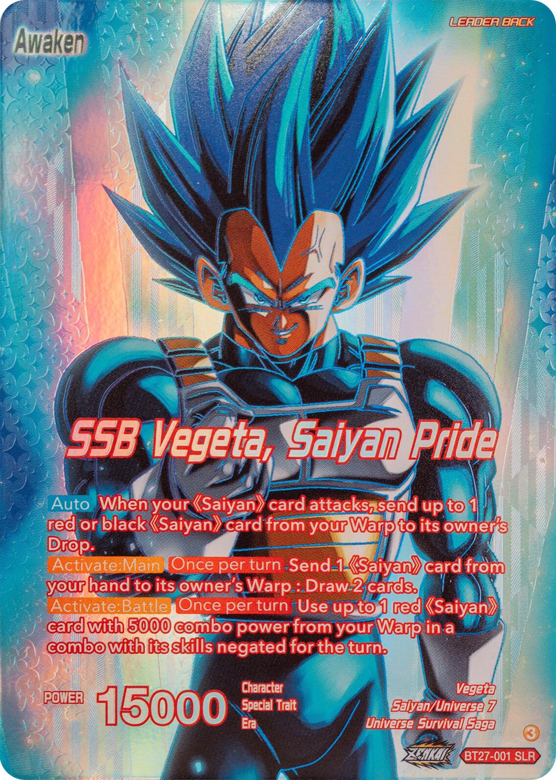 Vegeta // SSB Vegeta, Saiyan Pride (SLR) (BT27-001) [History of Z] - Image 2