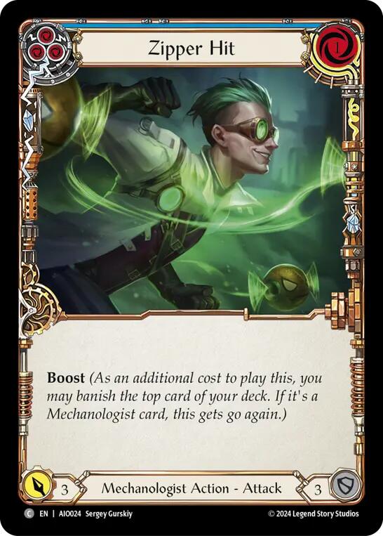 Zipper Hit (Blue) [AIO024] (Armory Deck: Dash) - Image 2
