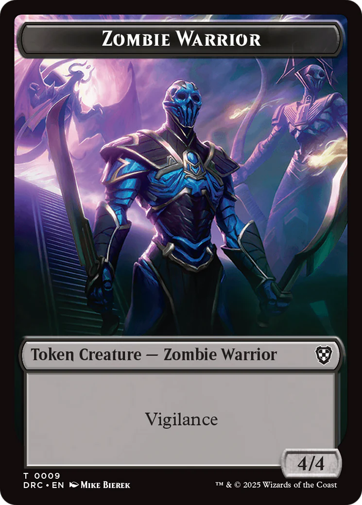 Zombie Army // Zombie Warrior Double-Sided Token [Aetherdrift Commander Tokens] - Image 2