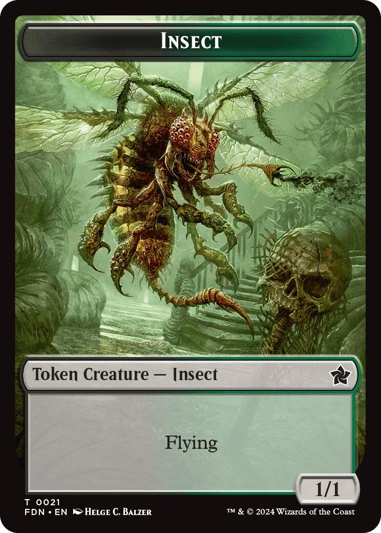 Zombie // Insect Doubled-Sided Token [Foundations Tokens] - Image 2