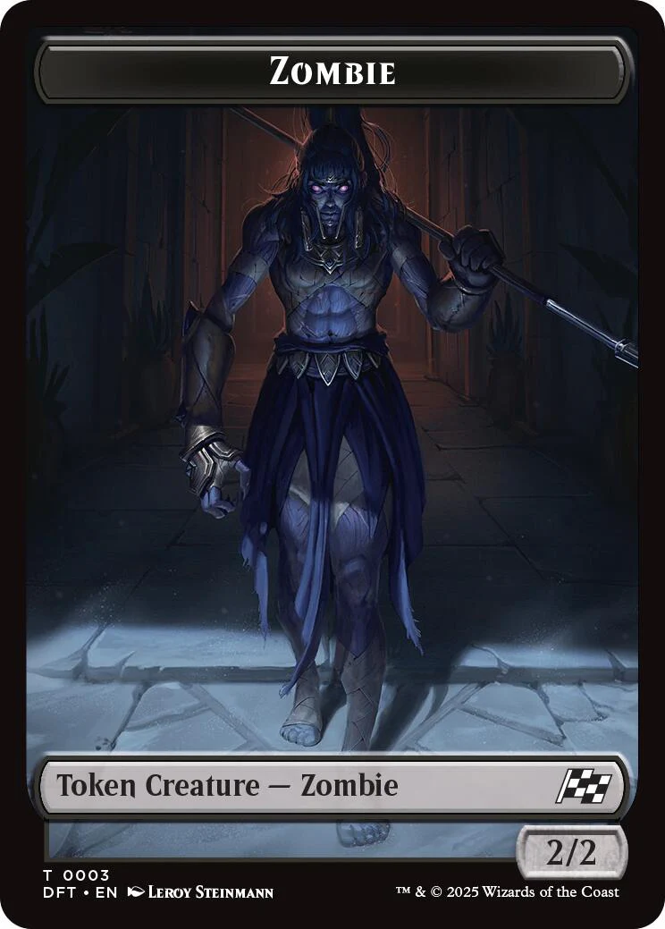 Zombie Warrior // Zombie (0003) Double-Sided Token [Aetherdrift Commander Tokens] - Image 2
